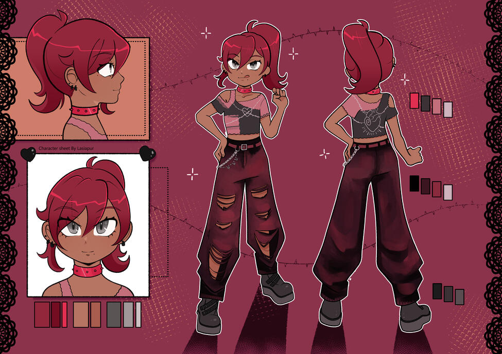 (Full body front + back + side profile + front close) 90
